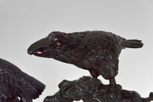 将图片加载到图库查看器,Grande sculpture Asiatique / Okimono au Lion et aux Corbeaux, Japon, ère Meiji, vers 1880