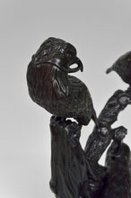 将图片加载到图库查看器,Grande sculpture Asiatique / Okimono au Lion et aux Corbeaux, Japon, ère Meiji, vers 1880