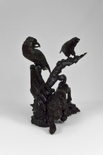 将图片加载到图库查看器,Grande sculpture Asiatique / Okimono au Lion et aux Corbeaux, Japon, ère Meiji, vers 1880