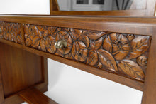 将图片加载到图库查看器,Coiffeuse Art Déco en Noyer Sculpté, France, vers 1930