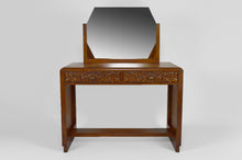 将图片加载到图库查看器,Coiffeuse Art Déco en Noyer Sculpté, France, vers 1930