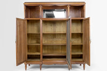 将图片加载到图库查看器,Bibliothèque / vitrine Art Déco en noyer sculpté, France, circa 1925