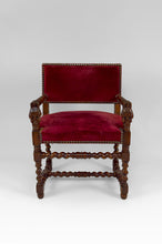 将图片加载到图库查看器,Fauteuil de style Louis XIII / Haute Epoque aux femmes sculptées sur les accotoirs