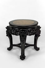 将图片加载到图库查看器,Sellette basse / table d'appoint Asiatique en bois sculpté de Démons, plateau en marbre, Indochine, Circa 1880