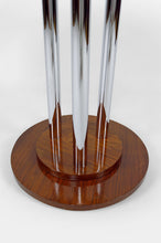 将图片加载到图库查看器,Guéridon Art Deco moderniste en noyer et chrome, France, Circa 1930