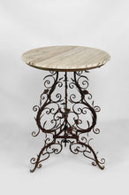 将图片加载到图库查看器,Guéridon / table d'appoint en fer forgé et plateau en marbre, Venise, Italie, XVIIe