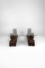 将图片加载到图库查看器,Table basse aux béliers en bois sculpté, Hollywood Regency, vers 1970
