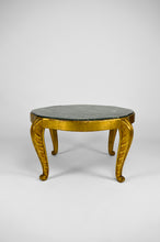将图片加载到图库查看器,Table basse Maison Jansen dorée avec marbre vert, Art Déco Néoclassique, 1940s