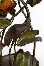 将图片加载到图库查看器,Lampadaire japonisant au Héron, Art Nouveau, France, vers 1900