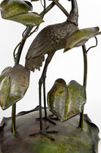 将图片加载到图库查看器,Lampadaire japonisant au Héron, Art Nouveau, France, vers 1900