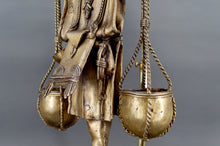 将图片加载到图库查看器,Lampe en bronze, "Le Porteur Peul", France, Circa 1970