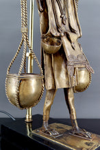 将图片加载到图库查看器,Lampe en bronze, "Le Porteur Peul", France, Circa 1970