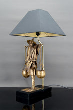 将图片加载到图库查看器,Lampe en bronze, "Le Porteur Peul", France, Circa 1970