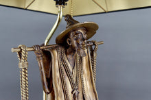 将图片加载到图库查看器,Lampe en bronze, "Le Porteur Peul", France, Circa 1970