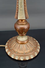 将图片加载到图库查看器,Lampe Art Deco en bois peint vert et patine cuivrée, France, Circa 1920