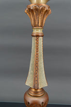 将图片加载到图库查看器,Lampe Art Deco en bois peint vert et patine cuivrée, France, Circa 1920