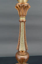 将图片加载到图库查看器,Lampe Art Deco en bois peint vert et patine cuivrée, France, Circa 1920