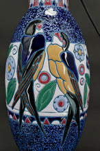 将图片加载到图库查看器,Lampe aux Hirondelles, Imperial Amphora, Tchécoslovaquie, Art Déco, Circa 1920