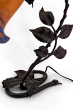 将图片加载到图库查看器,Lampe en fer forgé Art Nouveau- Art Deco par Muller Frères Lunéville, France, vers 1920