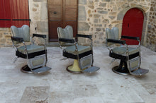 将图片加载到图库查看器,Lot de 3 fauteuils Art Deco de coiffeur / barbier, WITUB, France, circa 1940