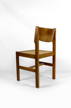 将图片加载到图库查看器,Lot de 6 chaises brutalistes en Orme avec assises paillées, Maison Regain, Circa 1960