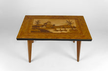 将图片加载到图库查看器,Table basse Midcentury africaine en bois marqueté, vers 1960