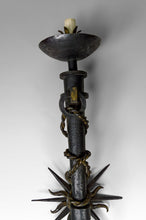 Загрузить изображение в средство просмотра галереи, Paire d'appliques flambeaux en fer forgé patiné par Gilbert Poillerat, France, Circa 1940