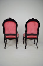 将图片加载到图库查看器,Chaises Napoléon III en bois noirci et velours rose, France, circa 1870