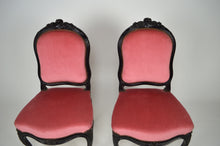 将图片加载到图库查看器,Chaises Napoléon III en bois noirci et velours rose, France, circa 1870