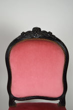 将图片加载到图库查看器,Chaises Napoléon III en bois noirci et velours rose, France, circa 1870