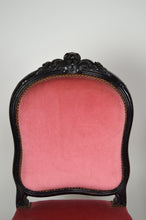 将图片加载到图库查看器,Chaises Napoléon III en bois noirci et velours rose, France, circa 1870
