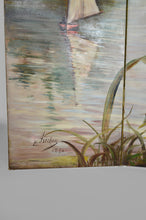 将图片加载到图库查看器,Paravent peint post-impressionniste par Charles Frechon, France, 1894