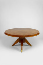 将图片加载到图库查看器,Table basse ronde Art Déco en érable, France, vers 1940