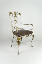 Lade das Bild in den Galerie-Viewer, 6 fauteuils Art Déco en fer forgé patiné, France, vers 1950