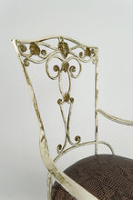 Lade das Bild in den Galerie-Viewer, 6 fauteuils Art Déco en fer forgé patiné, France, vers 1950