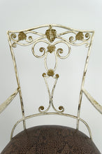 Lade das Bild in den Galerie-Viewer, 6 fauteuils Art Déco en fer forgé patiné, France, vers 1950