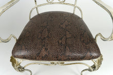 Lade das Bild in den Galerie-Viewer, 6 fauteuils Art Déco en fer forgé patiné, France, vers 1950