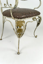 Lade das Bild in den Galerie-Viewer, 6 fauteuils Art Déco en fer forgé patiné, France, vers 1950