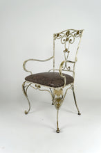 Lade das Bild in den Galerie-Viewer, 6 fauteuils Art Déco en fer forgé patiné, France, vers 1950