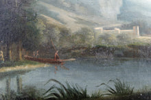 将图片加载到图库查看器,Peinture Italienne du XIXe, scène lacustre