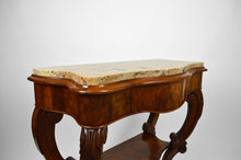 将图片加载到图库查看器,Console XIXème en noyer sculpté et plateau en marbre