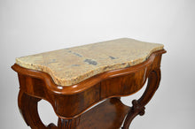 将图片加载到图库查看器,Console XIXème en noyer sculpté et plateau en marbre