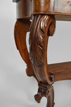 将图片加载到图库查看器,Console XIXème en noyer sculpté et plateau en marbre