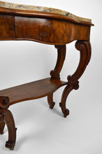 将图片加载到图库查看器,Console XIXème en noyer sculpté et plateau en marbre