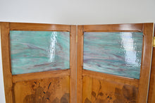 将图片加载到图库查看器,Paravent Art Nouveau à paysage floral pyrogravé, par G. Royer, vers 1910