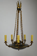 将图片加载到图库查看器,Lustre Empire en bronze, modèle aux mascarons