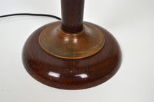 将图片加载到图库查看器,Lampe Art Déco en bois, aluminium et cuivre patiné