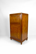 将图片加载到图库查看器,Bar Art Déco en noyer et loupe d'orme, France, circa 1925