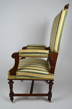 将图片加载到图库查看器,Fauteuil Néo-Renaissance en noyer à têtes de lions