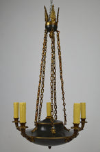 将图片加载到图库查看器,Lustre Empire en bronze, modèle aux mascarons